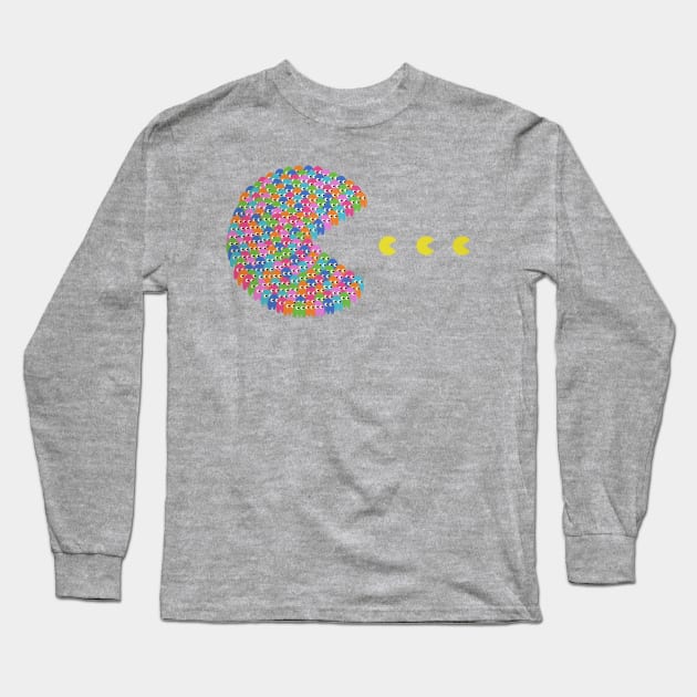 pacman Long Sleeve T-Shirt by gazonula